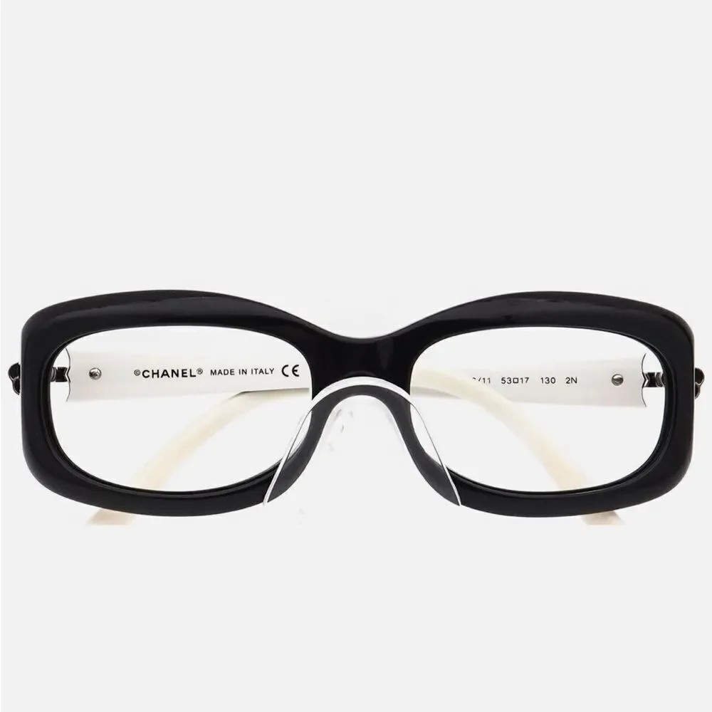 Chanel Sunglasses Frame Only 5127 c.900/11 Gloss Black/White Square Italy 53 mm!